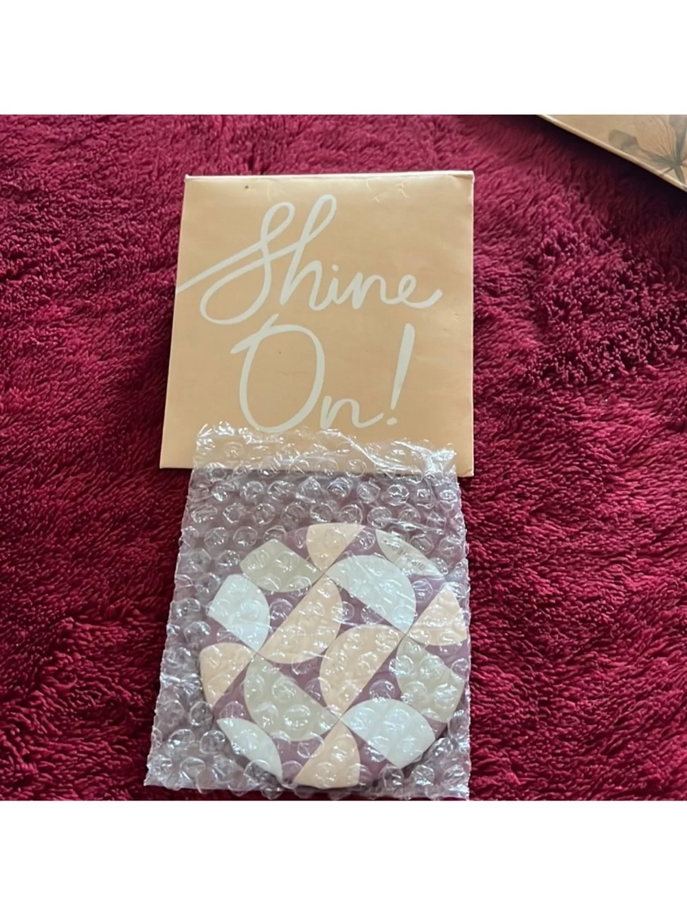Shine On Compact Mirror - Pink Geometric